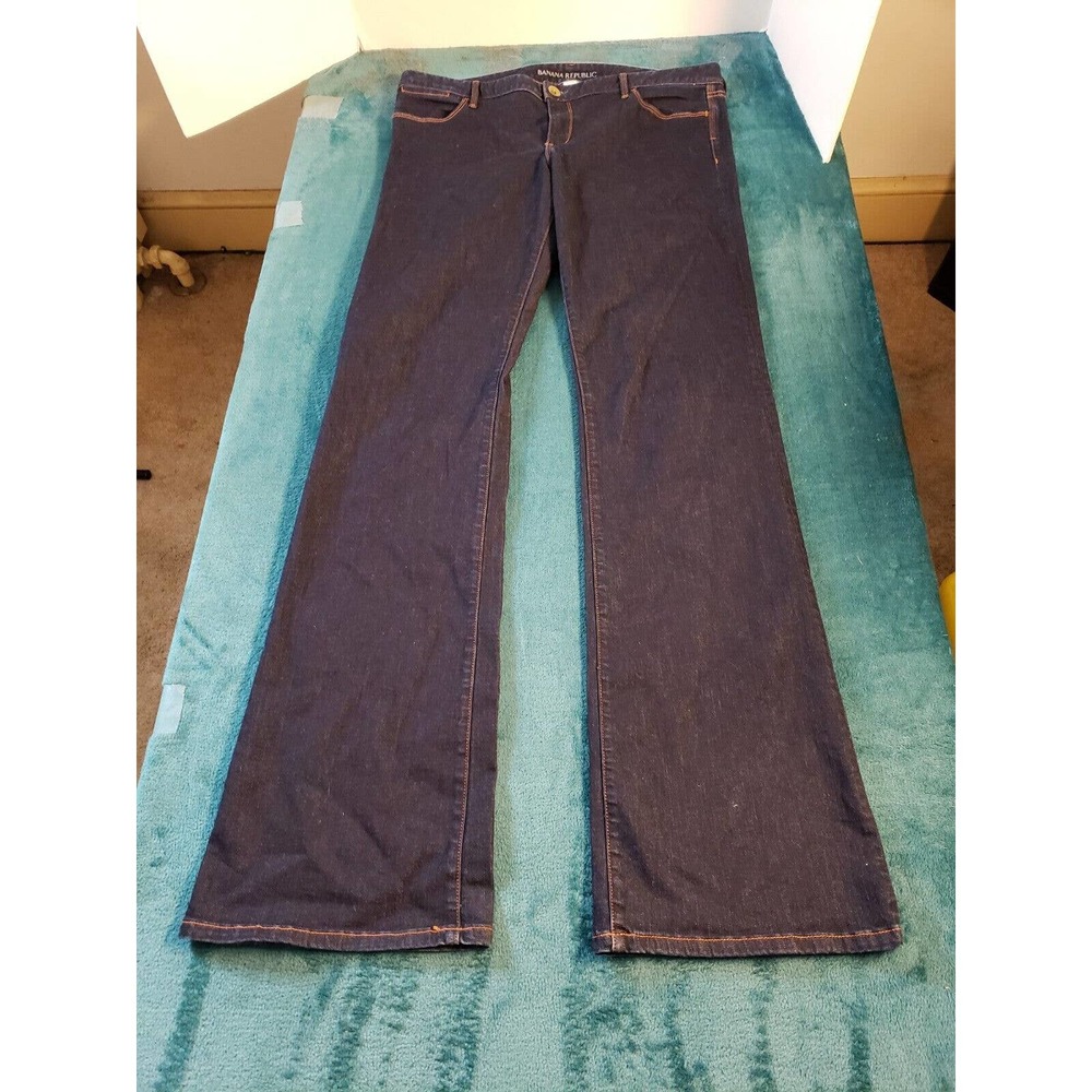 Banana Republic Jeans Womens Sz 32 Long Blue Stretch Pants Bootcut Ladies Denim